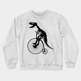 T rex dinosauros fossil bicycling Crewneck Sweatshirt